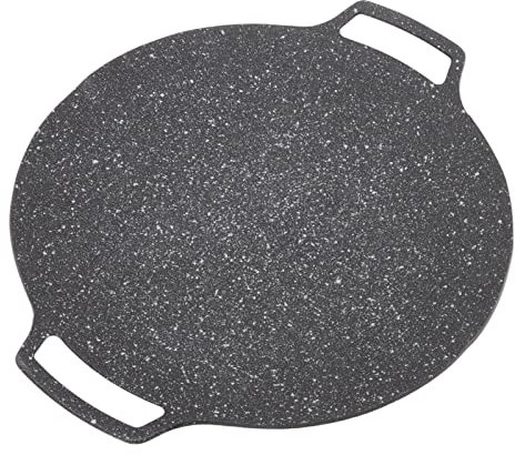 FOUF Piano Cottura BBQ Coreano Padella Antiaderente, Piastra Antiaderente per Fornello a Induzione Piastra Grill, Cucina Coreana Barbecue Griglia Antiaderente Padella per Grigliate(Gas Type 33cm)