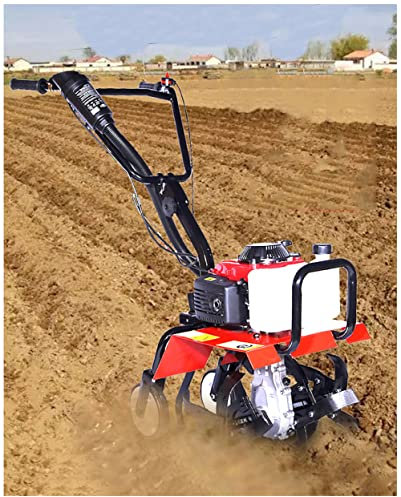 68CC Garden Petrol Tiller, Engine 4 Strokes Lawn Soil Cultivator Rotovator Engine Lightweight Compact Powerful Sure Grip Handles Built to be Durable Dependable and Heavy Duty