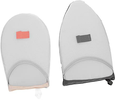 WOONEKY 2pcs Handheld Mini Ironing Board Cotton Fabric Glove Press Mat Foldable Ironing Supply Electric Plate Household Accessory Random Style