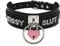 paloli Schwarzes Herz Vorhängeschloss O-Ring Choker Halskette für Damen, Punk Gothic Buchstabe Lederhalsband Rosa Vorhängeschloss Cosplay Schmuck (SISSY)