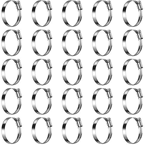 STEELSOFT Heavy Duty Stainless Steel Hose Clamps 2-1/4 inch 2-1/2 inch Size#36, Adjustable Worm Gear Automotive Radiator Hose Clamps 2 inch, 25 Pack