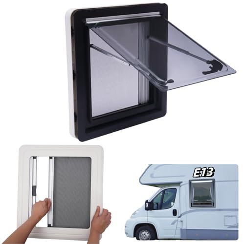 Ausstellfenster Camper 450x500mm Wohnwagenfenster Seitenfenster E13 Ausstellfenster Seitenfenster Wohnmobil Fenster Push Fenster für RV Wohnwagen Kastenwagen Van Camper | EU Stock