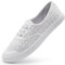 Harvest Land Womens Canvas Shoes Ladies Fashion Trainers Low Top Lace Embroidered Slip on Sneaker White 8
