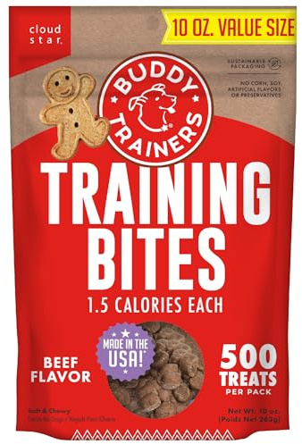 Buddy Biscuits Trainers Training Bites Soft & Chewy Dog Treats, Beef, 10 oz. Bag
