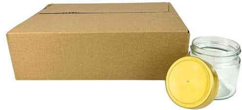 BIENEN SCHMIDT 60 x Neutrales Schraubglas 250g Imkerhonig Honigglas mit goldenem Deckel ohne Etikett Honig Neutralglas