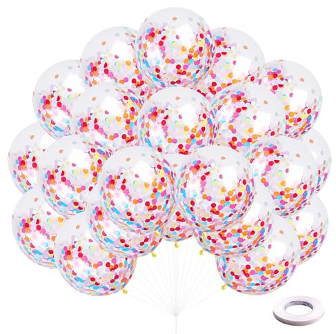 30 Stück Konfetti Luftballons Bunt,12 Zoll Luftballons Konfetti Latex,Konfetti Bunt Glitzer Luftballonn,Konfetti Ballon für Geburtstagsfeiern,Jubiläen und Feiern