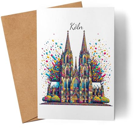 Lilavie-Design Köln Jeckes Herz Kölner Dom Karte Konfetti Fasching Karneval Stadtliebe Kölsch