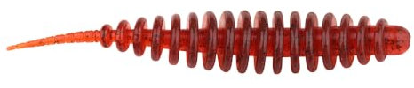 Trout Master Master Worm - Flexibler, UV-aktiver Forellenköder mit Knoblaucharoma, Langlebiger Gummiköder, Angelzubehör, Forellenköder, Gummifisch, Barschköder, Angeln (Red Oil)