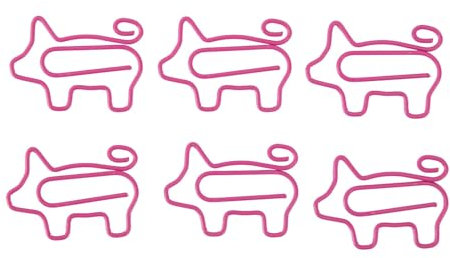 TOPINCN 100 Stück Entzückende Ferkel-Büroklammern, Perfekter Tierstil für Schweinchen-Notizpapier, Vergoldet, Niedliche Tierform, Büroklammern mit Entgegengesetztem Geschlecht