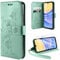 ivencase Handyhülle für Samsung Galaxy A15 4G/5G Hülle mit 1 Stück Hartglas Schutzfolie, Flip Lederhülle Tasche Case Magnet Kartenfach Schutzhülle für Samsung Galaxy A15 (Hellgrün)