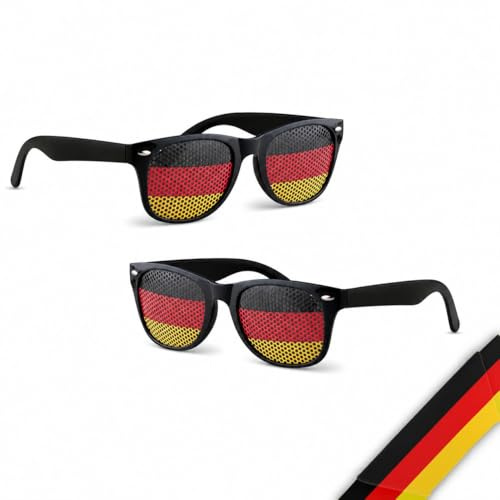 GROXUEL 2 Stück Deutschland Sonnenbrille | Deutschland Fanartikel | WM 2026 Fanartikel | Fan Sonnenbrille | Deutschland Fanartikel Pack | Deutschland Fanbrille | WM26 Deutschland