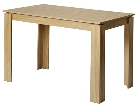 FURNITABLE Mesa de comedor, mesa de cocina de madera, estilo escandinavo, mesa para 4-6 personas, 120 x 70 x 75 cm, roble