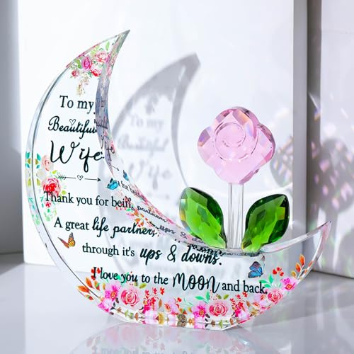 Movdyka Crystal Gifts for Wife from Husband Wedding Anniversary Ornament