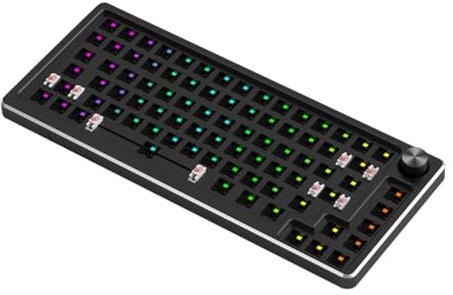 MOLERRI Kit Clavier Mécanique en Aluminium avec 83 Touches, Câblé, avec RGB et Hot Swap, Personnalisable et Multifonction, pour, Couleur Noir.
