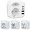Reiseadapter für Südafrika,Steckdosenadapter Typ M 2 Steckdose Südafrika Deutschland Reisestecker Adapter mit 2 USB C&2 USB A(3,4A 17W), Weiß