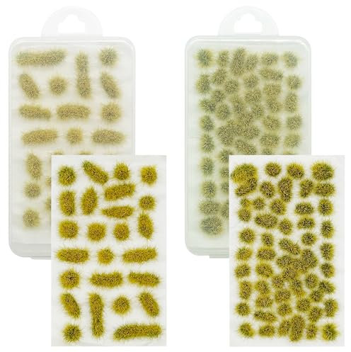 Attuslla 78 Pz Árbol Césped Mechones de Hierba Tuft Static Grass Modelo, Amarillo Modelo de Césped Estático para Tren Paisaje Ferroviario