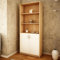 Bücherregal mit 5 Ebenen und 2 Türen Mehrzweckschrank Haushaltsschrank in mattem Finish Aktenschrank Regal 74 cm breit, Standregal, 4 Einlegeböden, ideal für Schlafzimmer, Wohnzimmer, Flur sonoma weiß