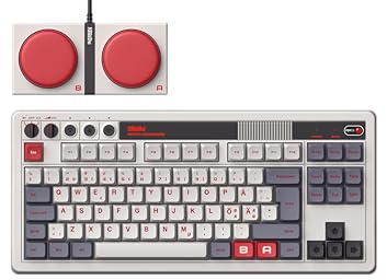 8Bitdo Retro Bluetooth Mechanische Tastatur 2.4G / USB-C Hot-Swap mit 87 Tasten Dual Tasten Super Programmierbare Tasten für Windows und Android N Edition QWERTY ISO Nordisch
