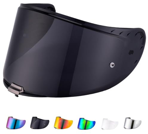 Helmvisier für FF327 Challenger,Motorradhelm Visier,Motorrad Windschutz Helm Objektiv,Helm Visier mit Anti-Beschlag-Nagelbefestigung (Schwarz)