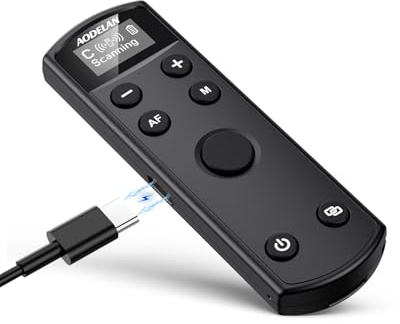 for Canon Wireless Camera Remote Control - Aodelan Rechargeable Shutter Release with OLED Screen for R3/ R10/ M50/ EOS M6 Mark II/R/RP /90D /6D Mark II /R5/T7i/G7 X Mark III;Replaces BR-E1 (Black)