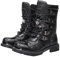 Kraftpaid Stivali Moto,Stivali Motocross,Scarpe da Moto,Scarpe da Moto Casual da Strada,Scarpe da Equitazione Stradale Rinforzate,Stivale Touring Impermeabile,Antiscivolo,per Uomini,Nero