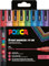 POSCA Mitsubishi Pencil - Pochette 8 Marqueurs PC3M - Pointe Fine - Peinture à Base d'Eau - Tout Support - Couleurs Paillette