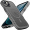 KPPIT für iPhone 13 Hülle,iPhone 14 Hülle,iPhone 15 Hülle [Kompatibel mit MagSafe],Wellen Lockige Magnetisch Handyhülle Matt Transluzente Dünn Cover Stoßfest Schutzhülle TPU case, Dunkel Grau