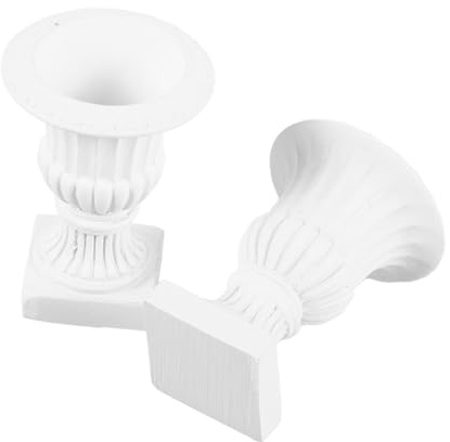 INOOMP 2 Pièces Mini Pot de Fleurs Fournitures de décoration pour Maison de poupée Miniatures de Maison de poupée Accessoires de en Plein air Plastique Blanche