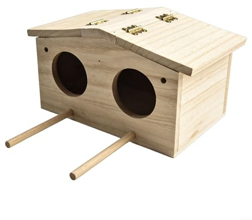 Caja de cría de pájaros, forma de casa de madera, refugio seguro para pájaros, decoración del hogar y jardín