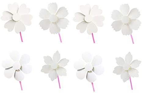 Milisten Diy Pinwheels Kit 8 Pieces Blank Hand Windmills for Kids Arts and Crafts Painting Toys Outdoor Creative Drawing Activities