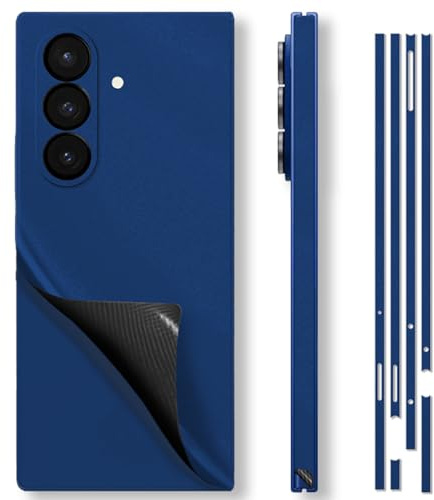 SUKIDIOVQ for Samsung Galaxy Z Fold 7 Skin Wrap Using 3M Material Metallic Finish Precision Color-Matching Phone Sticker Film Vinyl Decal Glass Protector for Back Side (Blue Shadow)