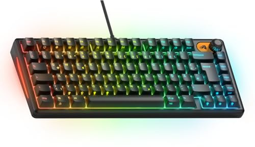 Glorious Gaming Mechanische Keyboard GMBK 75 Percent DE ISO-Layout, Austauschbare MX-Tastenkappen, abnehmbares USB, IP57 Wasser und staubresistent, 10-Zonen RGB-Lichter, 321x137x41mm