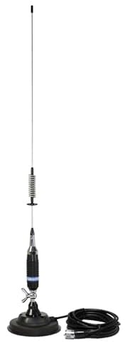 Albrecht S75 CB-Funk Antenne - Mobilantenne mit Magnetfuß & 4m Kabel | 76 cm Edelstahl-Strahler, 500 Watt Leistung, 26-28 MHz Frequenzbereich, neigbar, inkl. PL-Stecker für PKW, LKW, Transporter