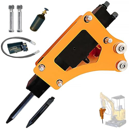 Mini escavatore con martello demolitore idraulico da 0.6-1 tonnellate, piccolo accessorio per demolizione calcestruzzo, strumento di perforazione per legno, pietra e cemento.