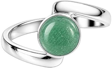 Wiesen Meadows Bypass-Ring für Damen, 925er-Sterlingsilber, runder Statement-Ring, minimalistisch, handgefertigt, Schmuck, Geschenk, R-25