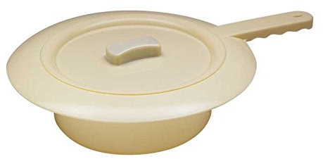 Behrend Steckbecken Bettpfanne Stechbecken Kunststoff, autoklavierbar, Deckel, 31cm, elfenbein