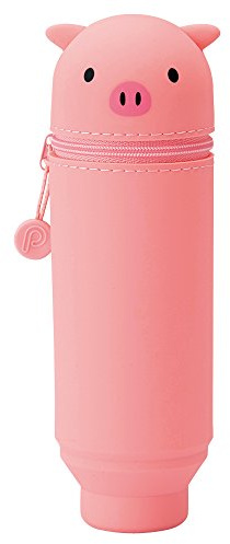 LIHITLAB PuniLabo Stand Up Pen Case (Pen Holder), 2.4 x 7.8, Pig (A7712-5),Medium: 2.4 x 7.8 inches