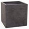 VIVANNO Pflanzkübel Fiberglas Block Frostsicher - 40x40x40 cm - Gestreift Grau - Blumenkübel Quadratisch für Draußen und Drinnen