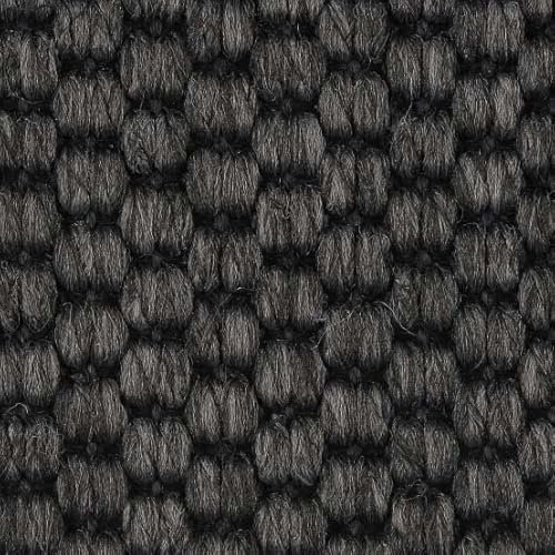 Sisal Teppichboden schwarz mit Vliesrücken Flachgewebe Teppich Meterware in 400 cm und 500 cm Breite ideal für Wohnzimmer und Schlafzimmer