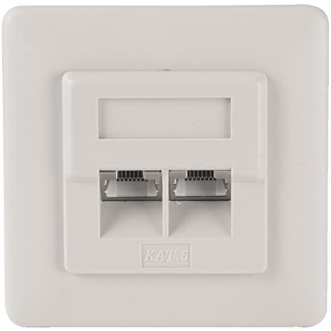 Hama Cat 5e Anschlussdose Unterputz reinweiss Steckdose Netzwerk-Dose Wand-Dose