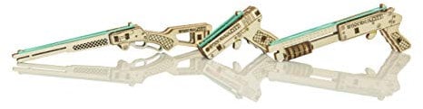 Wooden City WR328 - Brainteaser 3D Waffen Set, 3D-Holzfunktionsbausatz, Zusammenbau ohne Klebstoff, ab 14 Jahren