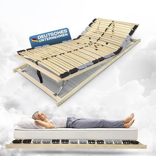 Coemo 7-Zonen Lattenrost Premium KF 42 Leisten Kopf- und Fußteil verstellbar Härtegradanpassung, sehr Stabiler Lattenrahmen, für alle Matratzen Typen, zerlegt DIY 120x200 cm
