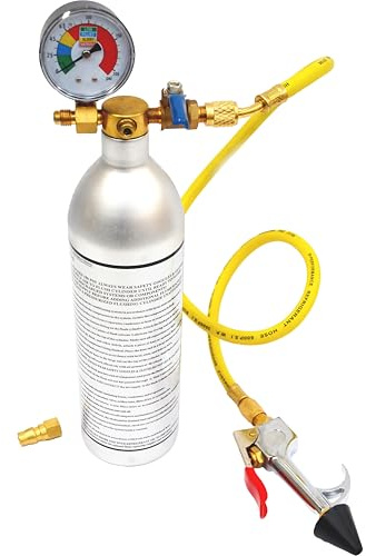3S SuperSamaStore Aluminiumflasche für Reinigungs- und Entfettungsmittel zum Waschen von Klima- und Lüftungsanlagen, mit 1/4-Sae-Anschluss, flexiblem Schlauch und Injektor