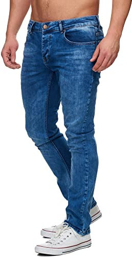 Tazzio Jeans Herren Slim Fit Stretch Jeanshose Hose Denim 16533 (30/32, Blau)