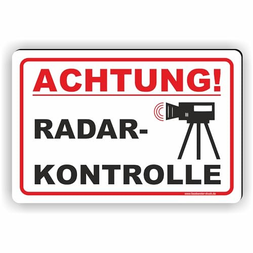 ACHTUNG RADARKONTROLLE/Blitzer/Geschwindigkeitsmessung - SCHILD/D-043 (60x40cm Schild)