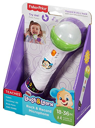 Fisher-Price FBP30 Rock and Record Microphone, Laugh and Learn Kids Role Play Toy with Lights and Sound, Suitable for 18 Months Plus