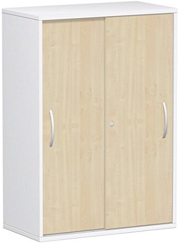 Gera Möbel Schranksystem Flex Schiebetürenschrank, Holzdekor, ahorn/weiß, 80 x 42.5 x 118.2 cm