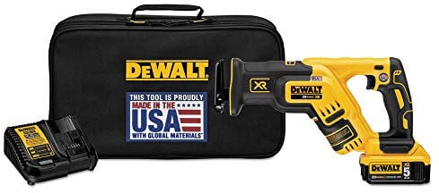 DEWALT 20V MAX* XR Compact Reciprocating Saw, 5.0-Amp Hour (DCS367P1)