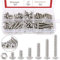 hilitchi 250 [M2] Edelstahl Innensechskant Button Head Cap Schrauben Schrauben Muttern Sortiment Kit