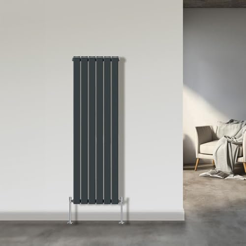 NRG 1600x408mm Double Flat Panel Designer Tall Vertical Radiator Central Heating Anthracite